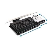 3M Keyboard Tray With Adjustable Keyboard And Mouse Platforms, Turn Knob To Adjust Height And Tilt, Swivels And Stores Under Desk, Gel Wrist Rest And Precise Mouse Pad, 17.75" Track, Black (AKT80LE)