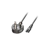 3m UK 3 Pin Plug to IEC C7 mains power Cable, Black