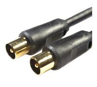 3M Male To Plug Aerial Cable Gold & Shielded Coaxial Coax Lead Tv Freeview Box