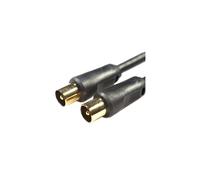 3m Male to Plug Aerial Cable Gold & Shielded Coaxial Coax Lead TV Freeview Box