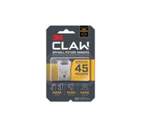 3M MMM3PH45M3ES 45 lbs Holds Claw Drywall Picture Hanger - 3 Hooks & 3 Spot Markers, Stainless Steel