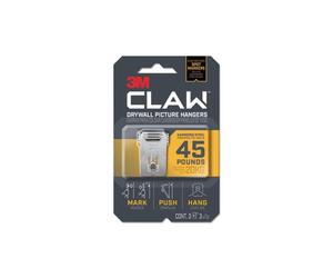 3M MMM3PH45M3ES 45 lbs Holds Claw Drywall Picture Hanger - 3 Hooks & 3 Spot Markers, Stainless Steel