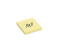 3M MMM630SS Post-it Notes, Lined, 3 in. x 3 in., 100 Sheets-PD, 12-PK, Yellow