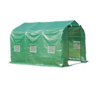 Outsunny 3 x 2m Walk In Polytunnel Greenhouse Galvanized Steel, Green