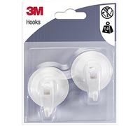 3M Pack of 2 Suction Hooks, Composite, White, 0.1 X 0.13 X 0.15999999999999998 cm