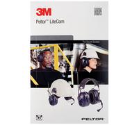 3M Peltor LiteCom with Helmet Attachment Hearing protector with built-in PMR446 two-way radio - helmet attachment version