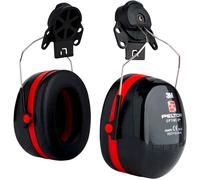 3M PELTOR Optime III Earmuffs, 34 dB, Black/Red, Helmet Mounted, H540P3E-413-SV