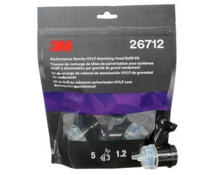3M Performance Gravity HVLP Atomizing Head Refill Kit, 26712, Size 1.2, Blue, for use Performance Spray Gun PPS 2.0 Paint Cups, 5 Pack
