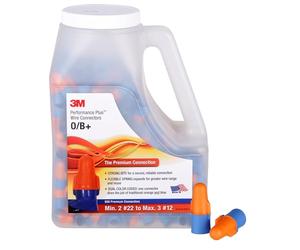 3M Performance Plus Wire Connector, Flexible Steel Spring Connectors, 22-12 AWG, Orange and Blue Color (O/B+), Jug of 500