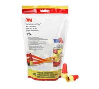 3M Performance Plus Wire Connector R/Y+Pouch, Red/Yellow, Flexible Steel Spring Connectors, Copper, CSA Certified, UL Listed, Pouch of 100, 22-8 AWG