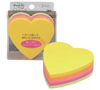 3M Post-it and sticky notes Heart 72x72mm fluorescent color five-color 225 sheets CC-31