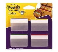 3M Post-It Index Filing Tabs Strong Angled Six Each of 4 Colours Assorted Ref 686-A1 - Pack 6