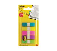 3M Post-it Portable Small Index 12mm Assorted Colours - Pack of 100 (683-5CBINDE