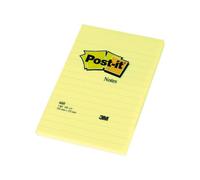 3M Post-it Sticky Notes Large Feint Ruled Yellow Pack of 6 x 100 Sheets (660CY)
