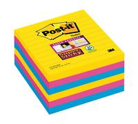 Post-it Super Sticky Notes 101 x 101 mm Assorted Square Ruled 6 Pads of 90 Sheets