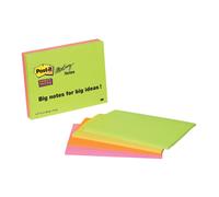 Post-it Super Sticky Notes 101 x 152 mm Assorted Rectangular Plain 4 Pads of 45 Sheets