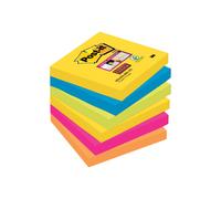 Post-it Carnival Super Sticky Notes 76 x 76 mm Assorted Colours Square 6 Pads of 90 Sheets