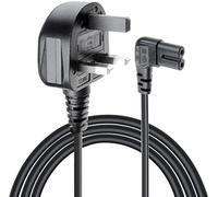3M Power Cable UK 3PIN Plug to Right Angled 90 Degree IEC C7 Figure 8 Cord COMPATIBLE WITH Samsung Philips Toshiba LG Sony Sharp LED Flat TV PS3 PS4 Printer Sky box, Sky Plus+ HD Box