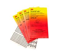 3M Pre-Printed Wire Marker Book SPB-09 black print on a white background highlights the characters
