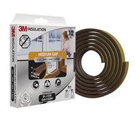 3M Premium Insulation Foam Seal, 6m, Brown, Medium Gap up to 4.5mm - Self-Adhesive Rubber Black Carbon for Insulating Gaps in Windows, Doors, Enhanced Strength, UV resistant, Long-lasting Performance