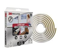 3M Premium Insulation Foam Seal, 6m, White, Large Gap up to 6.5mm, Self-Adhesive Rubber Black Carbon for Insulating Gaps in Windows and Doors, Enhanced Strength, UV resistant, Long-lasting Performance