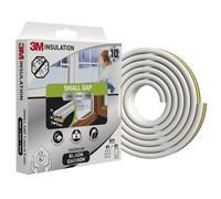 3M Premium Insulation Foam Seal, 6m, White, Small Gap up to 3mm - Self-Adhesive Rubber Black Carbon for Insulating Gaps in Windows and Doors, Enhanced Strength, UV resistant, Long-lasting Performance