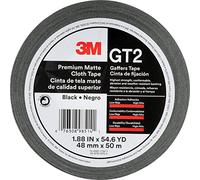 3M Premium Matte Cloth Gaffers Tape GT2, Black, 48 mm x 50 m, 11 mil