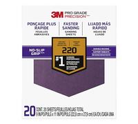 3M Pro Grade No-Slip Grip Advanced Sandpaper, 9 x 11"., 220 Grit, 100 per Case