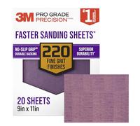 3M Pro Grade No-Slip Grip Advanced Sandpaper, 9 X 11-Inches, 220 Grit, 20/Pack