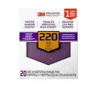 3M Pro Grade No-Slip Grip Advanced Sandpaper, 9 X 11-Inches, 220 Grit, 20/Pack