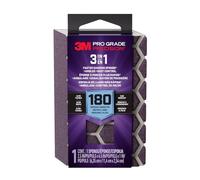 3M Pro Grade Precision 3-in-1 Sanding Sponge, 180 Grit Medium, for Woodworking, Drywall Prep, and Refinishing, 2.5 in x 4.5 in x 1 in