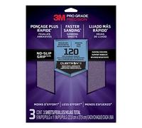 3M Pro Grade Precision Faster Sanding Sanding Sheets 120 grit Medium, 26120TRI-3, 22.8 cm x 27.9 cm, 3/Pack