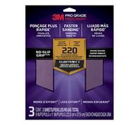 3M Pro Grade Precision Faster Sanding Sanding Sheets 220 grit Fine, 26220TRI-3, 22.8 cm x 27.9 cm, 3/Pack