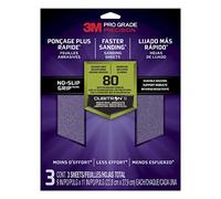 3M Pro Grade Precision Faster Sanding Sanding Sheets 80 grit Coarse, 26080TRI-3, 22.8 cm x 27.9 cm, 3/Pack