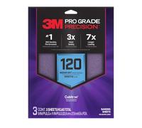 3M Pro Grade Precision Sanding Sheets with No-Slip Grip, 9 x 11 in, 120 Grit, 3-Pack (SHR120-PGP-3T)