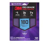 3M Pro Grade Precision Sanding Sheets with No-Slip Grip, 9 x 11 in, 180 Grit, 10-Pack (SHR180-PGP-10T)