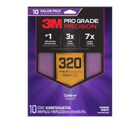 3M Pro Grade Precision Sanding Sheets with No-Slip Grip, 9 x 11 in, 320 Grit, 10-Pack (SHR320-PGP-10T)