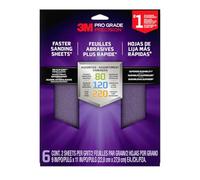 3M Pro Grade Precision Sanding Sheets with No-Slip Grip, 9 x 11 in, Assorted Grits, 6-Pack (SHRASST-PGP-6T)