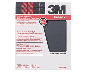3M Pro-Pak Wetordry 99420NA Between Finish Coats Sanding Sheets, 9-Inch x 11-Inch, 400A-Grit 3M