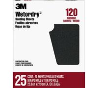 3M Pro-Pak Wetordry Sanding Sheets, 9 in. x 11 in., 120C Grit, 25 sheets