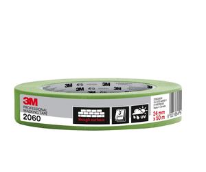 3M Professional Masking Tape 2060, Rough Surfaces, Green - 1 Roll 24 mm x 50 m -