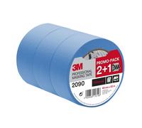 3M Professional Masking Tape 2090, Universal Surfaces, Promo Pack 2+1 Rolls (48 mm x 50 m) - UV stable, Water Resistant, For Indoor & Outdoor Paintin