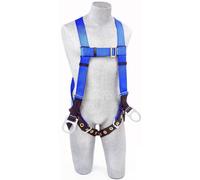 3M Protecta First AB17560 Fall Protection 5-Point Adjustment Full Body Harness, Back And Side D-Rings, Tongue Buckle Leg Straps, Universal, Blue/Blac