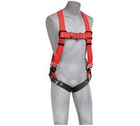 3M Protecta PRO 1191384 Fall Protection Full Body Welders Harness With Back D-Ring Tongue Buckle Legs 420 Pound Capacity Extra Large Red/Black