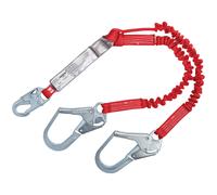 3M Protecta PRO Pack 1342125 6' 100 Percent Elastic Shock Absorbing Lanyard Snap Hook At One End Steel Rebar Hook At Leg Ends 310-Pound Capacity