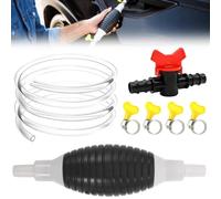 3M PVC Hose Fuel Siphon Pump, Petrol Diesel Siphon Pump - Syphon Pump for Gasoline Diesel Water and Other Liquids Transfer, Manual Oil Extractors With Sealing Clips And Switches Prevent Backflow