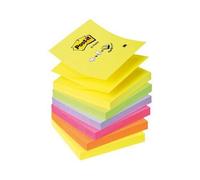 Post-it Z Notes 76x76mm 100 Sheets Neon Rainbow (Pack 6) R330-NR - 7100296020