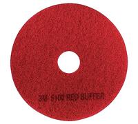 3M Red Buffer Pad 5100, 20" Floor Buffer, Machine Use (Case of 5)