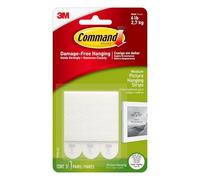 3M Command Medium White Picture Hanging Adhesive Strip (Holds)4Kg, Pack Of 3