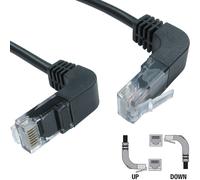 3m Right Angled CAT5e RJ45 Ethernet Patch Cable Lead Black Data Network LAN